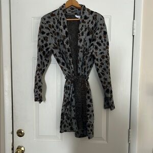 Leopard Print Gray Cardigan